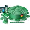 KESSER® Bordo flessibile per prato in plastica, lunghezza 10m, altezza, 5cm, 50 ancoraggi, 1 paio di guanti, bordatura per aiuole, bordo per aiuole, bordo per falciatura
