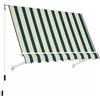Paluplus Tenda da Sole a Caduta, Misura 300x250 cm, Senza Cassone con braccio avvolgibile e Braccetti Fermatenda, Telo Resistente 280 g/m², per Balcone e Terrazzo -3901F (Verde e Bianco)