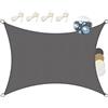 Sol Royal Tenda a Vela Impermeabile 3x4 m SolVision PS9 - tenda da sole per esterno - telo ombreggiante - parasole - tenda da giardino - Protezione Raggi UV - Grigio Scuro - Rettangolare 300x400 cm