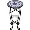 vidaXL Tavolino Laterale Piante Design Mosaico Bianco/Nero Supporto Espositore
