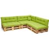 POKAR Set di Cuscini per Europallet Imbottito da 8 pezzi: 3x Sedile 120x80cm +3x Schienale 120x40cm +1x Laterale 60x40cm +1x decorativo 40x40cm, per Divano da Giardino, senza Pallet, Lime