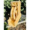 DARLUX Ruota ad acqua in legno, L con grondaia, gioco d'acqua, mulino, decorazione da giardino, cascata, altezza 42 cm, colore naturale