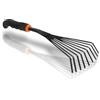 BRADAS - KT-Y6006, Rastrello da giardino de luxe con 9 denti in acciaio, Sarchiatore manuale raccogli foglie per prato o erba, Estirpatore di erbacce largo 14 cm