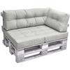 Beautissu Cuscino laterale per divano di pallet ECO Elements 60x40x10-20cm - per bancali di legno - grigio chiaro