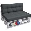 Beautissu Cuscino spalliera per divano in pallet ECO Elements 120x40x10-20cm - per divani con bancali di legno - grigio