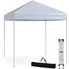 HOMASIS Gazebo Pieghevole Impermeabile 2 x 2 M, Gazebo Esterno Resistente con 4 Corde Antivento e 8 Picchetti, Tenda Pop Up Regolabile in Altezza e Borsa per il Trasporto per Campeggio (Bianco)
