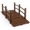 SOARS Ponte da Giardino in Legno di Abete Carbonizzato con Ringhiere, Ponticello Grande Calpestabile per Giardino e Stagno Portata 150 kg, 172 × 76 × 58 cm, Marrone