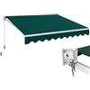 RELAX4LIFE Tenda da Sole a Bracci Estensibili Avvolgibile 295x250cm, Base Universale Parete/Soffitto, Manovella Manuale, Angolazione Regolabile, Telo Impermeabile, Alluminio, VERDE
