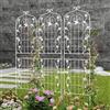 YAVYAV Traliccio Da Giardino In Ferro Battuto Per Piante Rampicanti, Confezione Da 3 - 185/210 Cm X 50 Cm, Supporto Per Piante In Vaso Antiruggine, Recinzione Da Giardino Resistente Alle Intemperie(White,210