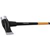 FISKARS Mazza scure 3 kg con paraurti e superficie di battuta anti-scheggia, 2 in 1: ascia e mazza, Lama in acciaio temprato/Manico resistente in fibra di vetro, Nero/Arancione, SAFE-T, X39, 1001703