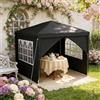 NAIZY Gazebo da 3 x 3 m, impermeabile, stabile, con 4 pannelli laterali e finestre e chiodi fissi, per giardino, resistente all'inverno, protezione UV, antracite