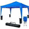 Arreditaly Gazebo Pieghevole 3x4 M in Acciaio con Telo Idrorepellente 160 g/m² Anti-UV Struttura Robusta Apertura Rapida a Fisarmonica con Borsa e 4 Sacche Zavorra per Giardino Fiere Eventi Piscina (Blu)