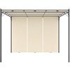 Festnight Gazebo Pergola da Giardino 3x3m/3x4m Telo Scorrevole Poliestere Impermeabile Struttura in Acciaio con Tetto a Scomparsa Antracite/Crema