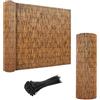 Jpquantrics Arelle Bamboo Esterno Recinzione di Canne Marrone Naturale Arelle in Canna bambù Facili da Installare E Tagliare per Giardino Balcone All'aperto Portico Robusti/Privacy(90x400cm)
