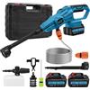 Viugreum Rondella ad alta pressione, 120 bar, pistola ad acqua, idropulitrice, autolavaggio con ugello 6 in 1, 2 batterie da 21 V, 3,0 Ah, tubo da 5 m, pulitrice a pressione per auto, terrazza