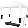 Arreditaly Gazebo Pieghevole 3x4 M in Acciaio con Telo Idrorepellente 160 g/m² Anti-UV Struttura Robusta Apertura Rapida a Fisarmonica con Borsa e 4 Sacche Zavorra per Giardino Fiere Eventi Piscina (Bianco)