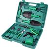 Irfora Set di attrezzi da giardino da 10 pezzi in acciaio inox con valigetta organizer, set da giardinaggio ad alte prestazioni con cesoie da giardino, rastrello, pala grande e piccola, spruzzatore, forbici
