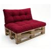 POKAR Set di Cuscini per Europallet da 2 pezzi: 1x Cuscino-sedile 120x80cm + 1x Cuscino-schienale 120x40cm, per Divano da Giardino, per Interno ed Esterno, senza Pallet, Rosso Scuro