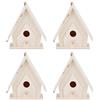 Buachois 4 Mini Casetta per Uccelli in Legno da Appendere, 7 X 4 X 6,5cm, in Legno di Platano, per Nidi a Riposo, Gabbia per Interni Ed Esterni Fai da Te, Decorazione per Giardino, Cortile