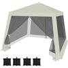 WOLTU Gazebo 3x3m Pieghevole Idrorepellente, Pergolato da Giardino, Gazebo da Esterni, con Pareti Laterali a Zanzariera, per Campeggio, Feste,Set di 4 Sacchi di Sabbia, Beige