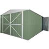 Notek Box in Acciaio Zincato Casetta da Giardino in Lamiera 3.60 x 6.00 m x h2.30 m - 346 KG - 21 metri quadri (Verde)
