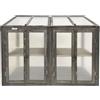 Lendo Online Mini Serra da giardino - Serra da Esterno e Interno per Piante e Orto con Coperchio e Ante Apribili - legno di abete rosso (120x49x97.5cm (Grigio))