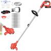 YouseaHome Tagliaerba a batteria da 21 V, decespugliatore a batteria elettrica, decespugliatore con batteria da 1,5 Ah, colore rosso, decespugliatore senza spazzole, manico regolabile, per prati e altri lavori