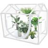 KYUQY Mini serra da 55,9 x 38,1 x 35,6 cm, per interni ed esterni, piccola serra con porte di ingresso arrotolabili con cerniera, in plastica verde impermeabile, per proteggere le piante dal gelo freddo