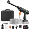 Mioanser Idropulitrice a Batteria, 50 Bar Idropulitrice Portatile Senza Fili con 1 x 3.0Ah Batterie, Ugello 6 In 1, Regolazione Della Pressione a 3 Stadi, Idropulitrice Per Lavaggio Auto Giardino Pulito