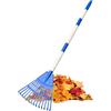 Generico Rastrello per Foglie 14 Denti a Ventaglio - Rastrello da Prato per Terrazzo,Scopa Portatile per Prato Terrazzo Ghiaia Giardino Campeggio Esterno