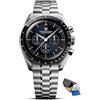 RollsTimi PD 1701 Orologio Uomo VK63 Orologio al Quarzo Cinturino in Acciaio Inox 100 Metri Resistente all'Acqua Elegante Sport Business Elegante Orologio Regalo da Uomo. (Blu-arancio)