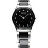 BERING 32230-742 Orologio da polso al quarzo da donna, cassa in acciaio inox color argento da 30 mm, quadrante nero, cinturino in acciaio inox con elementi in ceramica, 5 ATM