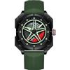 Forrader Orologio da uomo con ruota per auto, quadrato, al quarzo, impermeabile, sportivo, in acciaio inox, con design con mozzo girevole 3D, regalo per gli appassionati di auto