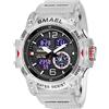 AIMES Orologi militari da uomo per sport all'aria aperta orologio digitale tattico militare orologio tattico con cronometro a LED orologi militari impermeabili da uomo, bianco trasparente C