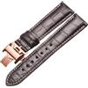 ROUREOX Cinturino In Cuoio Autentico Flessibile Fibbia A Farfalla Cinturino In Cuoio Sostitutivo Accessori Riparazione per LONGINES Master Collection-Marrone + Oro Rosa 20mm