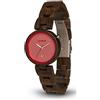 LAiMER 0054 - NICKY PINK, Orologio analogico da polso al quarzo, con cinturino in legno Sandalo, marrone, donna