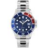 Dugena Orologio da polso uomo Diver, automatico, Argento/Blu/Rosso, automatico