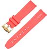 ROUREOX Cinturino in Gomma 20mm Accessorio Polso di Ricambio per Uomo per Rolex Daytona Sub Oyster Deepsea-Fibbia Rossa + Oro