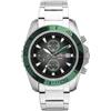 Lorenz - Cronografo Sportivo al quarzo 026117VB - Orologio con cinturino in acciaio - Box set con cinturino in gomma di ricambio - Subacqueo fino a 100 metri