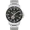 Bulova Orologio analogico automatico da uomo con cinturino in acciaio inox 96A290, argento/nero, Bracciale