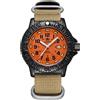 ADDIESDIVE Orologio da uomo analogico al quarzo militare girevole lunetta cassa in lega 50 m impermeabile luminoso bracciale in acciaio inossidabile/oliva/kaki cinturino in nylon, ArancioneKhaki