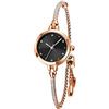DSJMUY - Orologio da donna analogico al quarzo con mosaico con diamanti e bracciale da donna, impermeabile, con bracciale in oro rosa, orologio da polso da donna