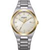 Citizen Vagary by Orologio Uomo Classico Timeless IB9-735-11 | Cassa Bicolore Acciaio e Oro 38mm | Quadrante Silver con Texture a Righe e Datario | Movimento al Quarzo | WR 5 BAR