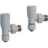 Dianhydro Valvola + detentore multistrato bianca per radiatori 1/2 x 16mm