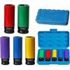 BAIFULAI Set di 5 dadi per avvitatore a percussione, attacco quadrato da 1/2, set di inserti per avvitatori a percussione e chiavi dinamometriche, 15 mm, 17 mm, 19 mm, 21 mm, 22 mm, set di dadi