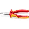 KNIPEX Pinza per meccanica a becchi piatti diritti cromata isolati con manici rivestiti in materiale bicomponente, collaudati VDE 160 mm, 20 06 160