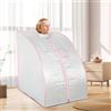LANTUS Sauna a Vapore Portatile con Telecomando, Cabina Sauna a Vapore Pieghevole con Sedia e 9 Livelli di Temperatura, Telaio in metallo,Argento