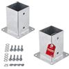 SOTECH SET SOTECH di 2 tasselli a vite quadrati 90 x 90 mm, altezza 152 mm, acciaio zincato a caldo, presa a terra per legno squadrato - ideale per uso esterno