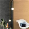 GHY Lampada Sospensione Comodino Moderno 2 Teste Luce Pendente Applique Filo Lampadine G9 Lampada Soffitto Metallo Cromato Soggiorno Sala Pranzo Cucina Tavolo Pranzo Decorazione Lampadario,D'oro