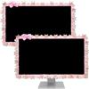 ReignSword 2 pezzi 23 -26 carino monitor del computer copertura con papillon, graziosi accessori per computer con design in pizzo, protezione antipolvere per monitor (rosa)